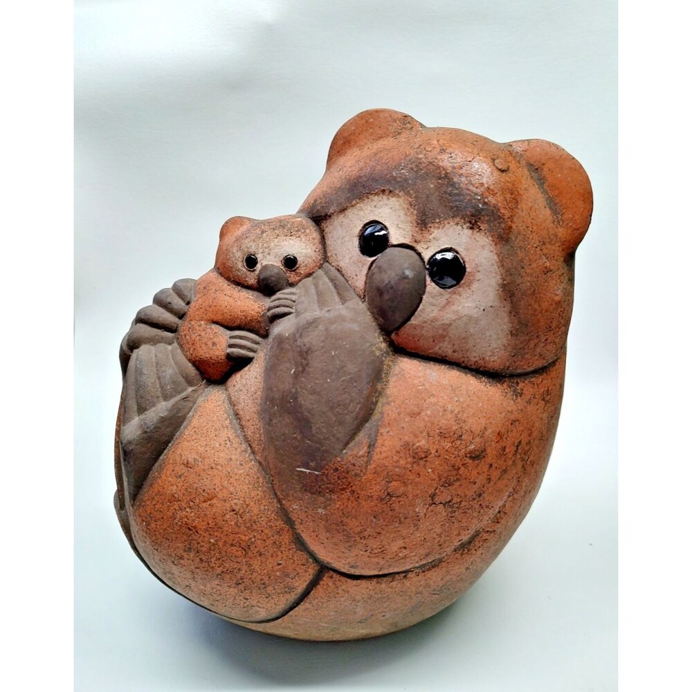Vintage Large Dane Burr Koala Bear & Baby Cleveland Art Pottery MCM 10-1/2" T